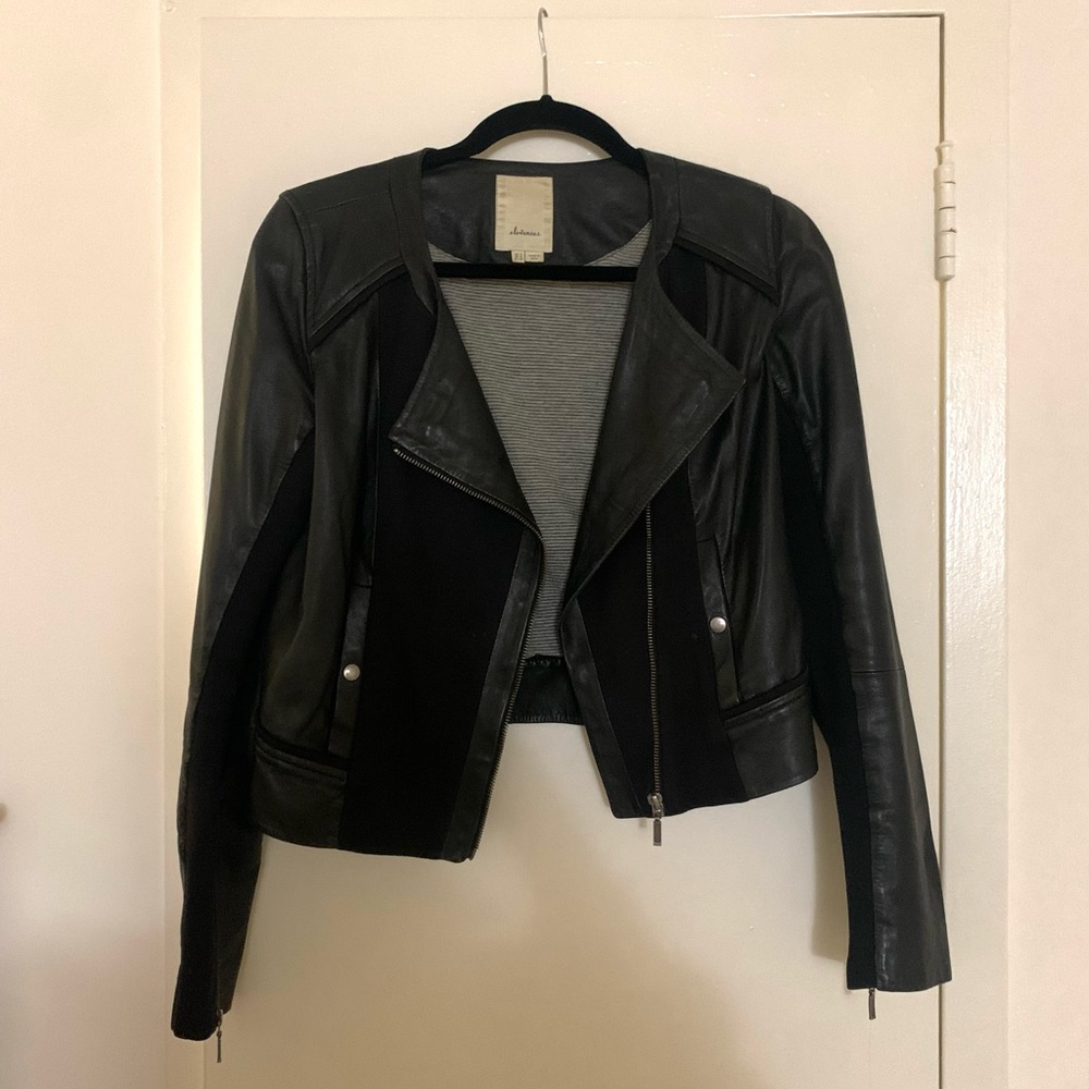 Anthropologie Elevenses Faux Leather Jacket - Size Small